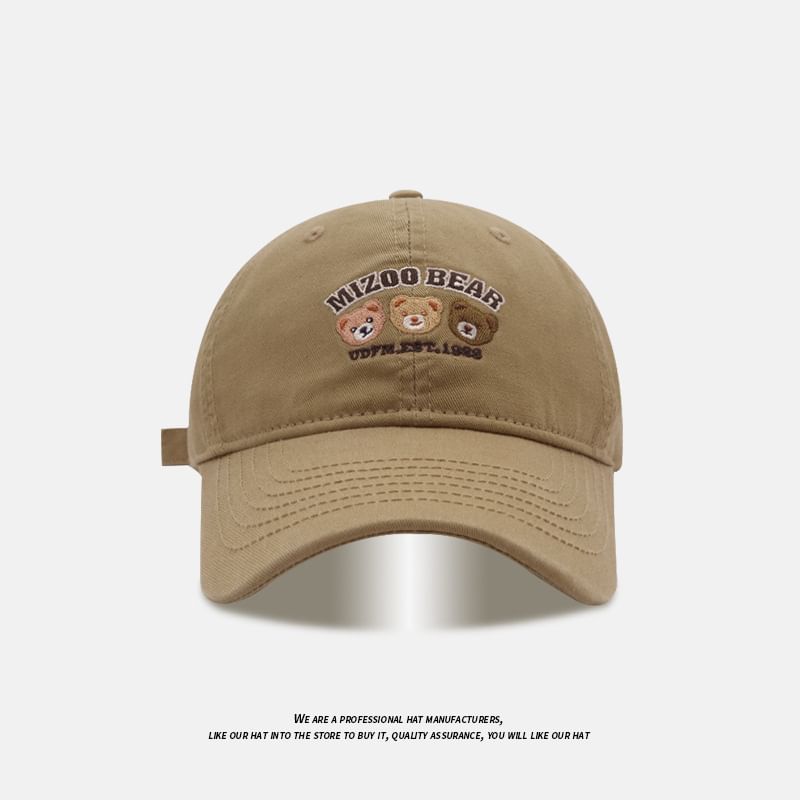 Baseball Embroidered Bear Cap