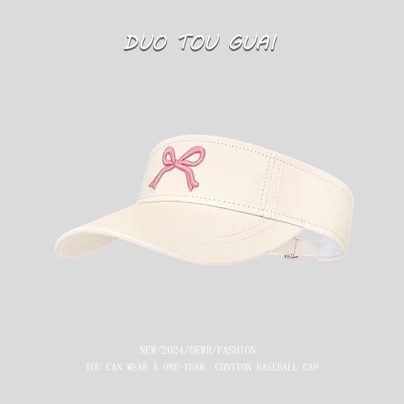 Sun Visor Embroidered Bow