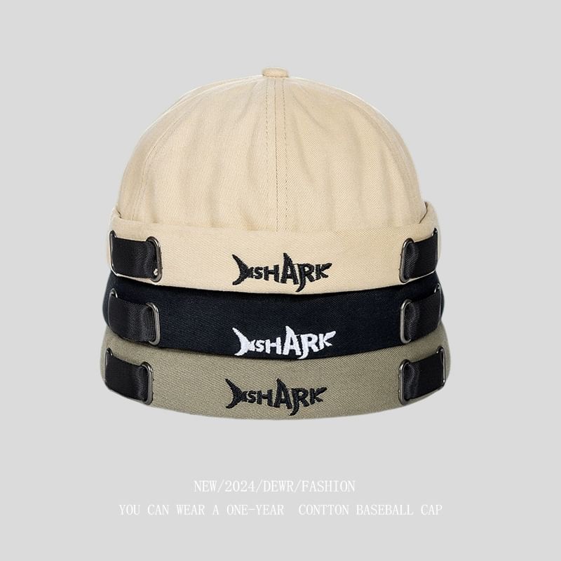 Lettering Brimless Hat Embroidered