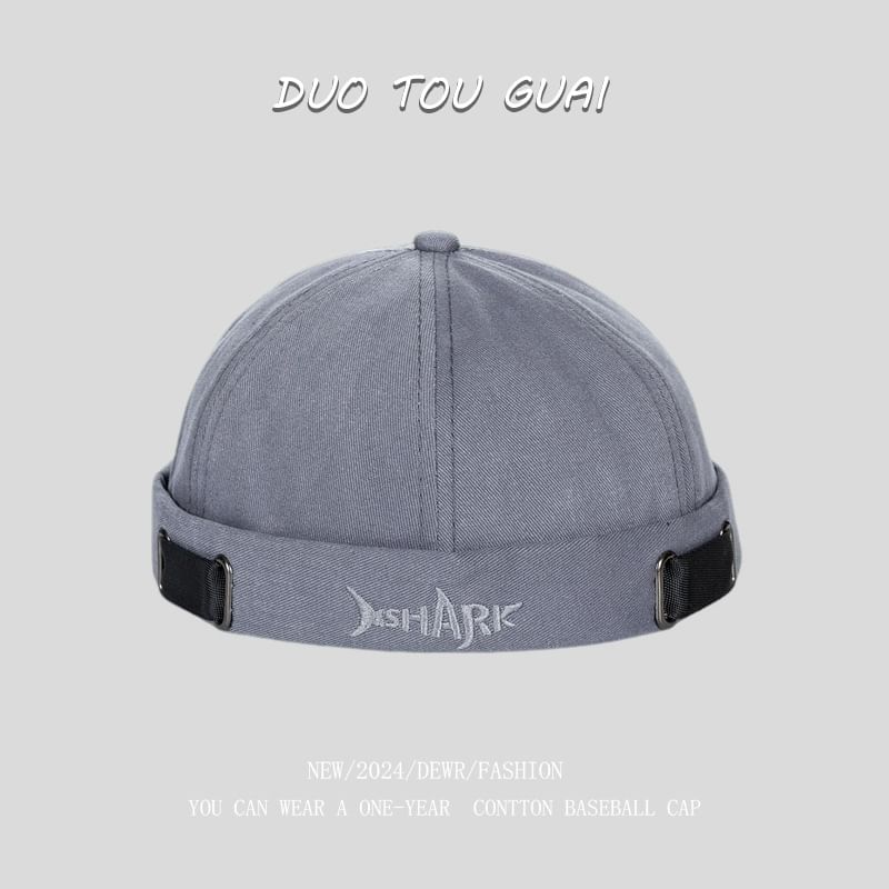 Lettering Brimless Hat Embroidered