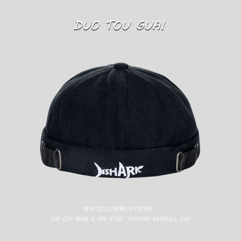 Lettering Brimless Hat Embroidered