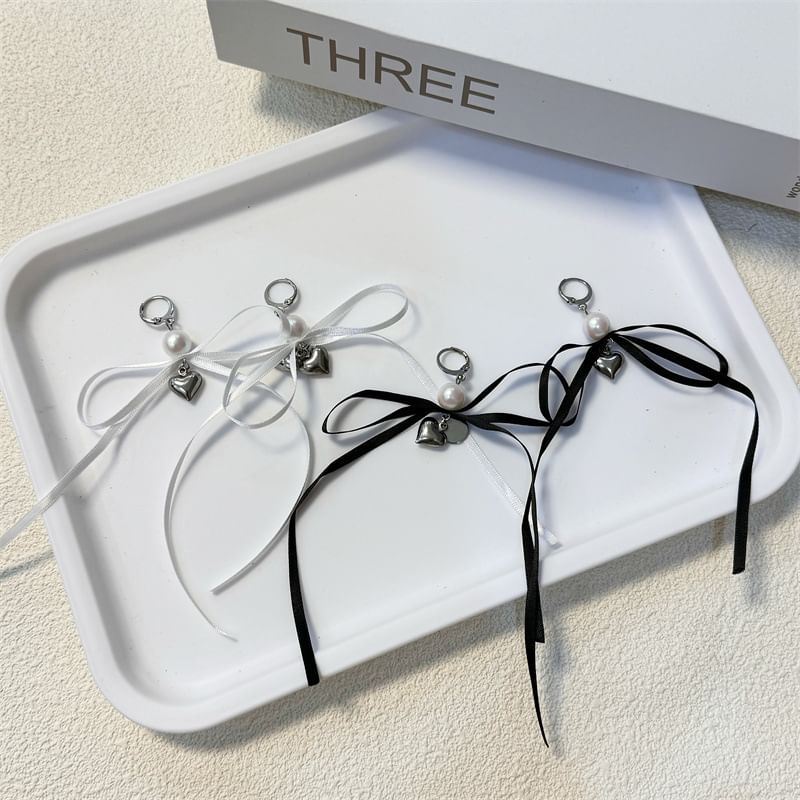 Ribbon Earring Pearl Designs) Faux / Drop (Various
