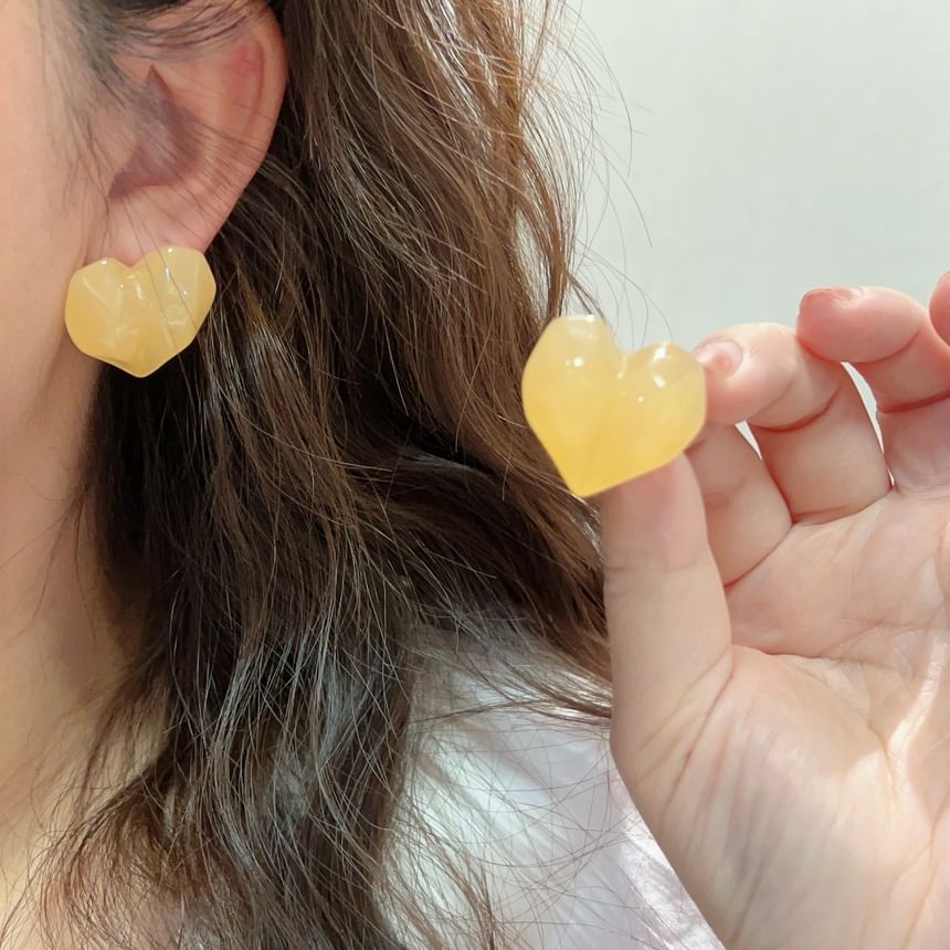 Heart Resin Stud Earring