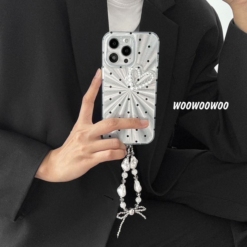 Phone Heart Case Polka Dot