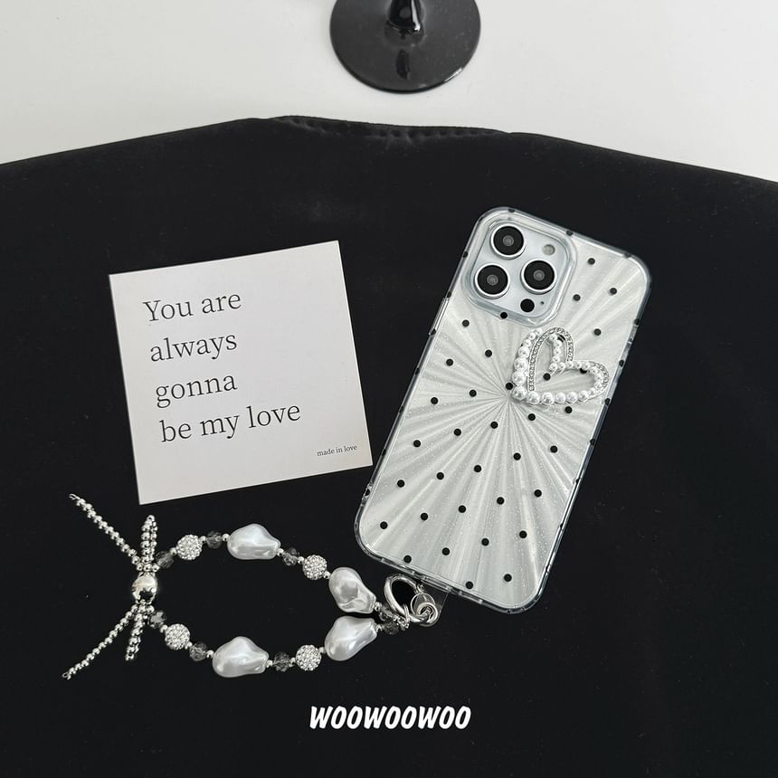 Phone Heart Case Polka Dot