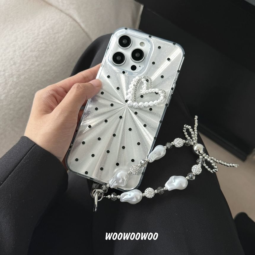Phone Heart Case Polka Dot