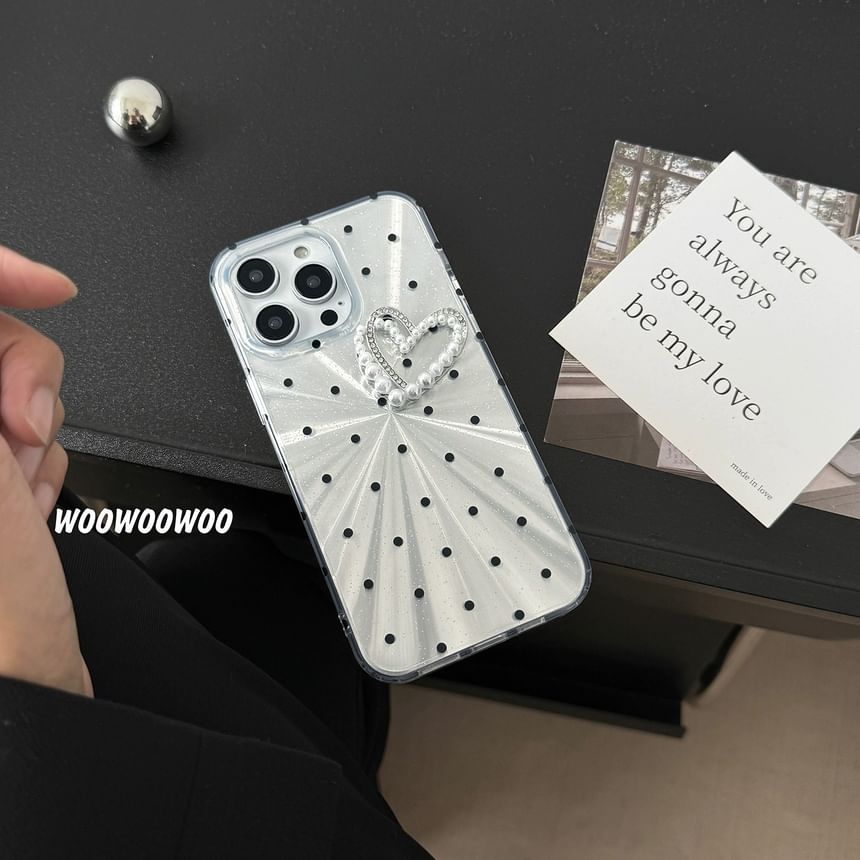 Phone Heart Case Polka Dot