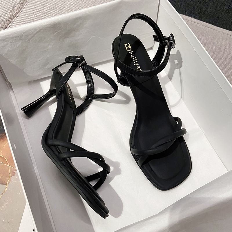 High-Heel Knotted Sandals