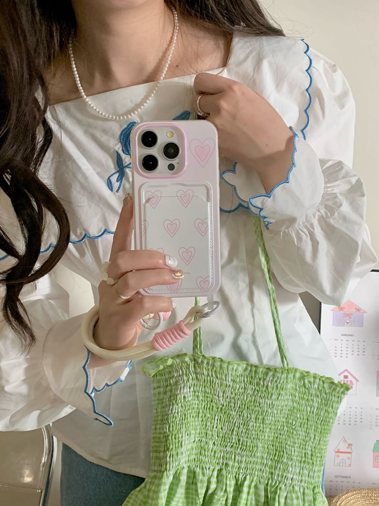 Holder Case Card Heart Phone
