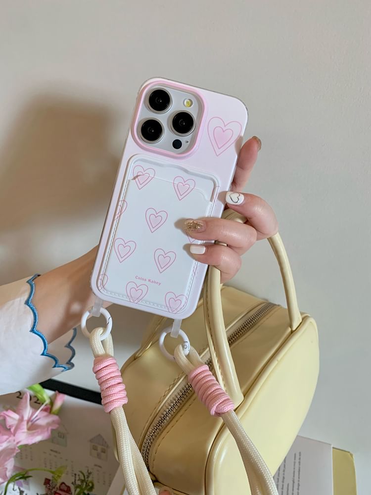 Holder Case Card Heart Phone