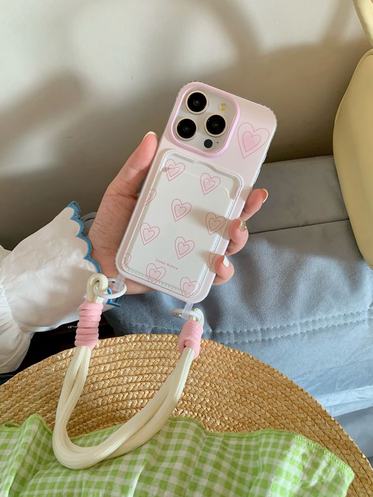 Holder Case Card Heart Phone