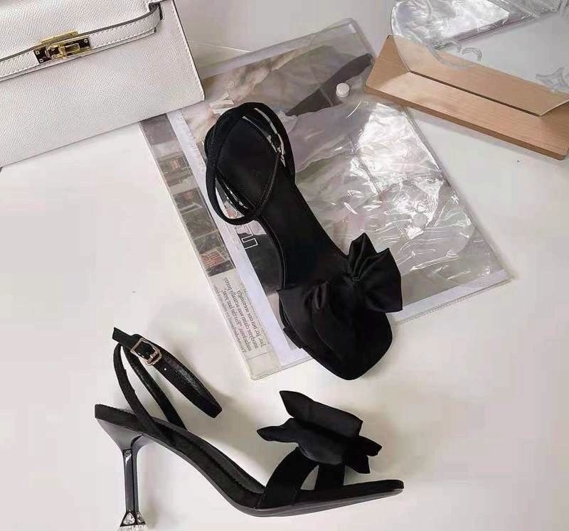 Sandals Heel High Accent Bow