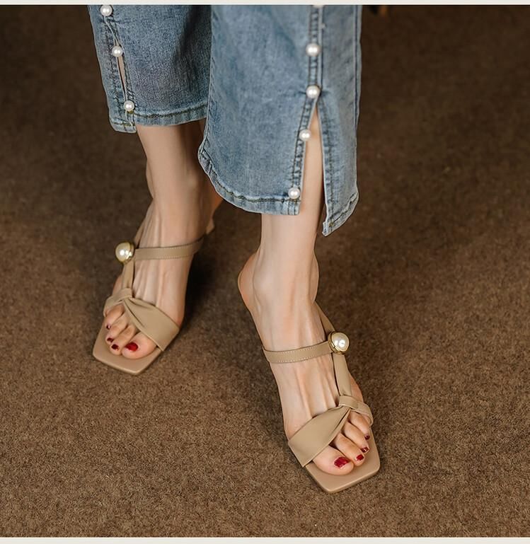 Sample High Waist Plain Slide Sandals
