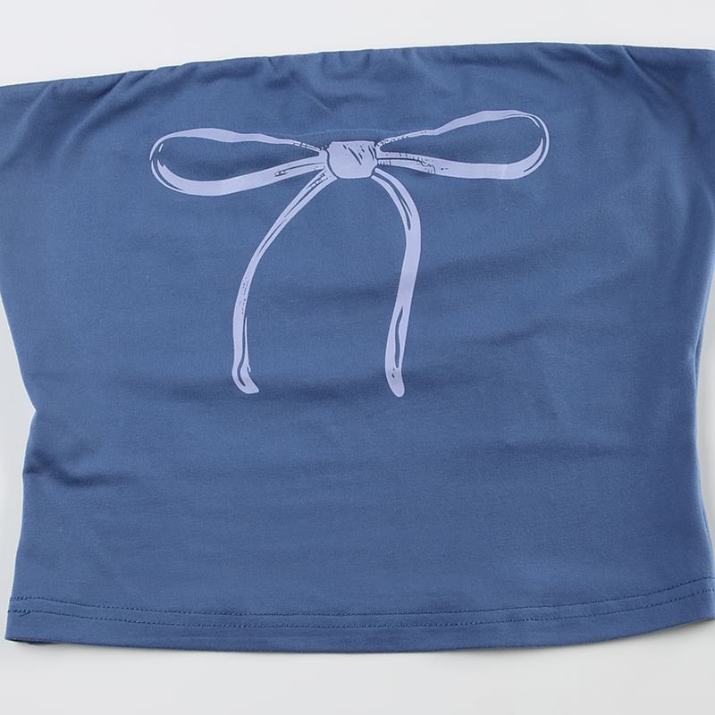 Tube Top Print Bow
