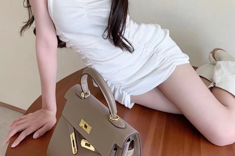 Plain Strap Spaghetti Mini Dress Bodycon