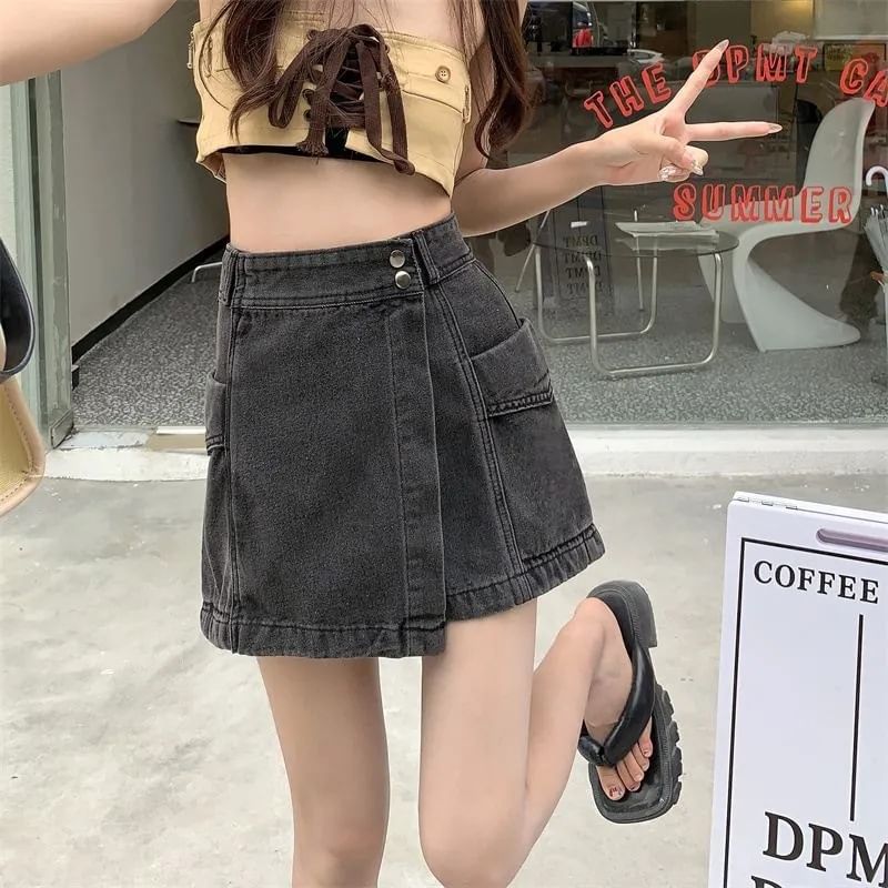 High Skort Denim Waist
