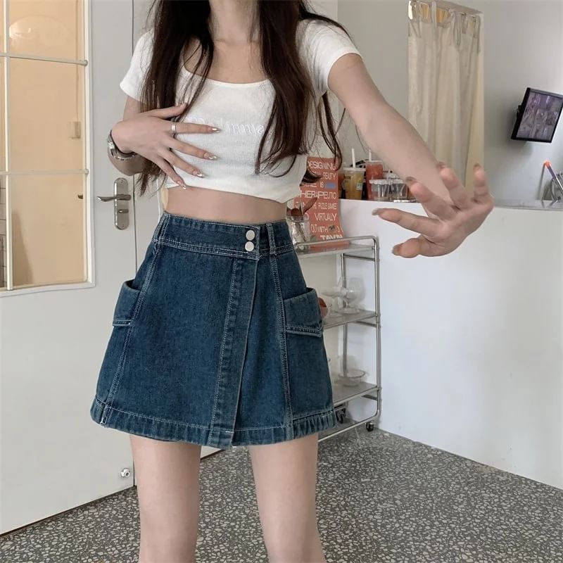 High Skort Denim Waist
