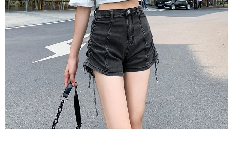 Denim Hot Drawstring Pants Waist high