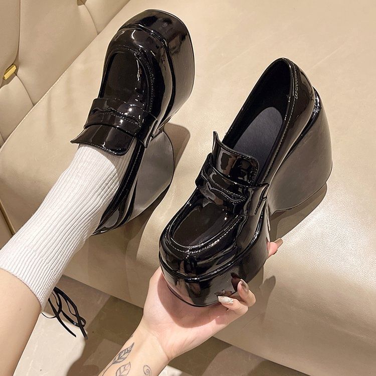 Pumps Penny Loafer Platform Wedge