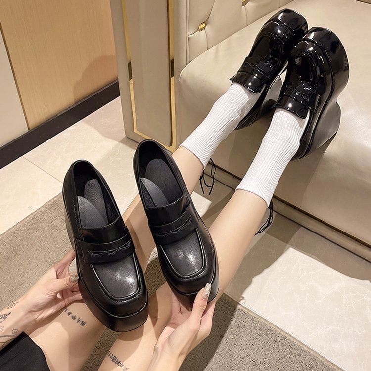 Pumps Penny Loafer Platform Wedge