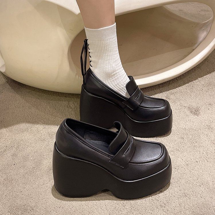 Pumps Penny Loafer Platform Wedge