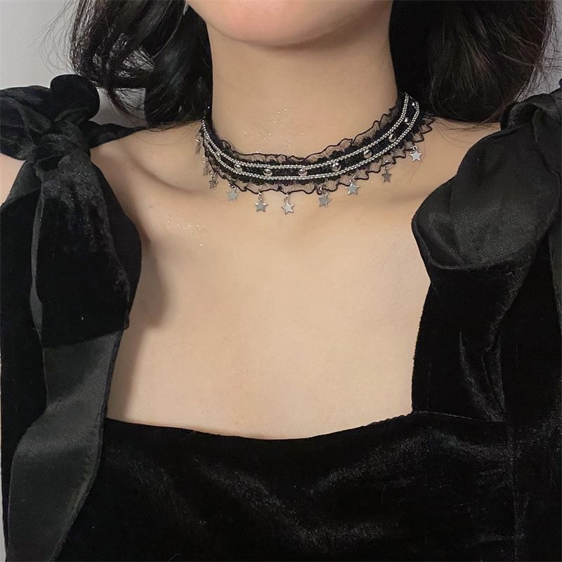 Choker Star Fringed Lace