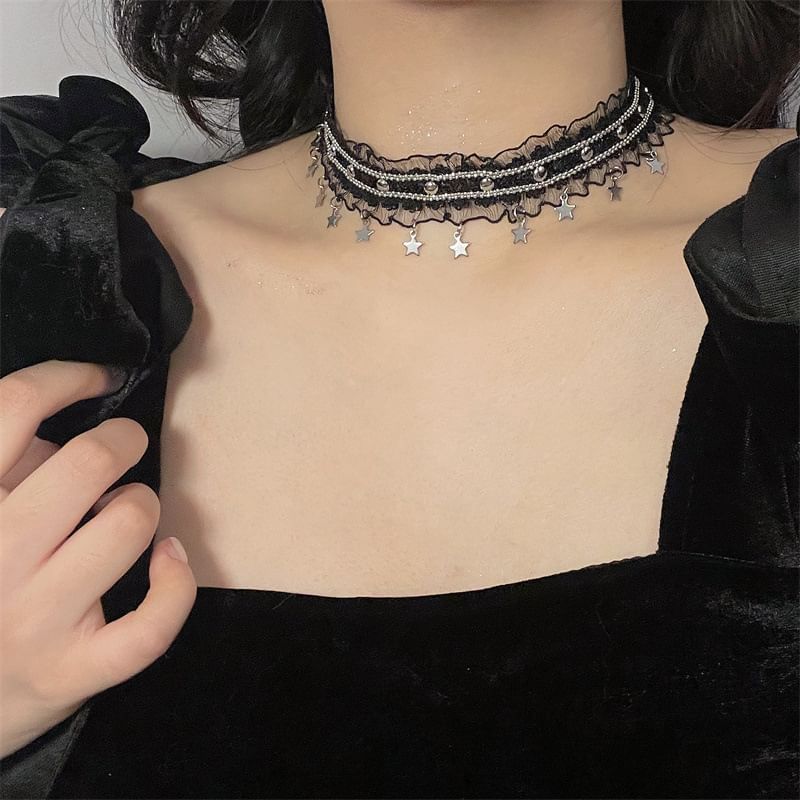 Choker Star Fringed Lace