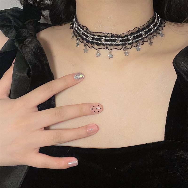 Choker Star Fringed Lace