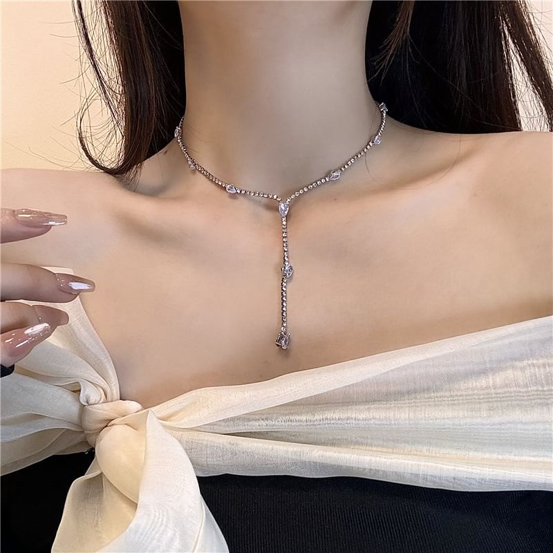 Rhinestone Necklace Lariat