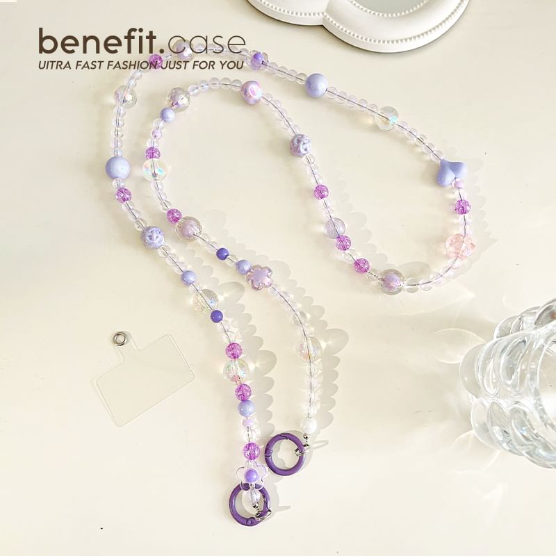 Bead Crystal Lanyard Faux Phone