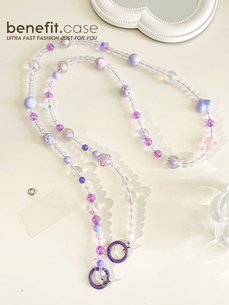 Bead Crystal Lanyard Faux Phone