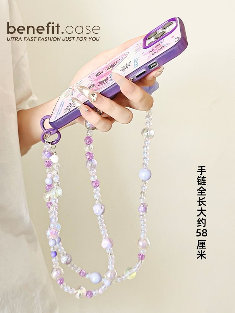 Bead Crystal Lanyard Faux Phone
