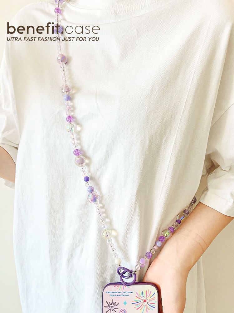 Bead Crystal Lanyard Faux Phone