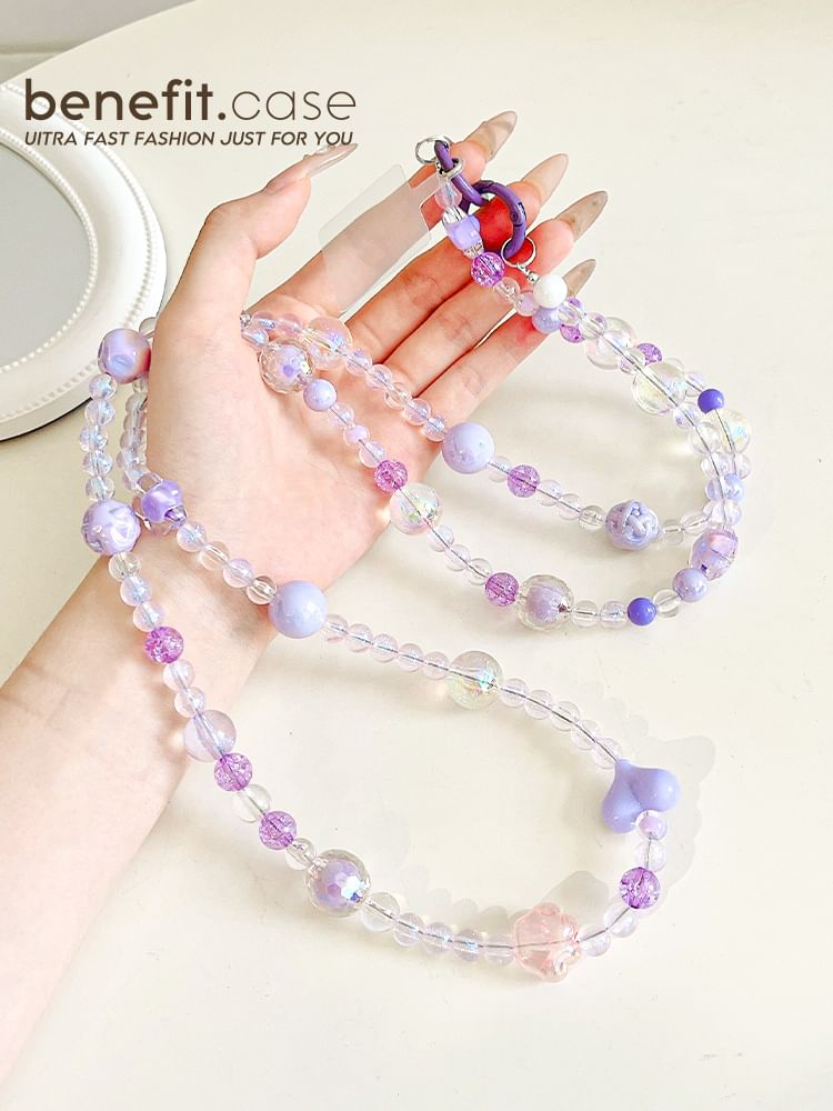 Bead Crystal Lanyard Faux Phone