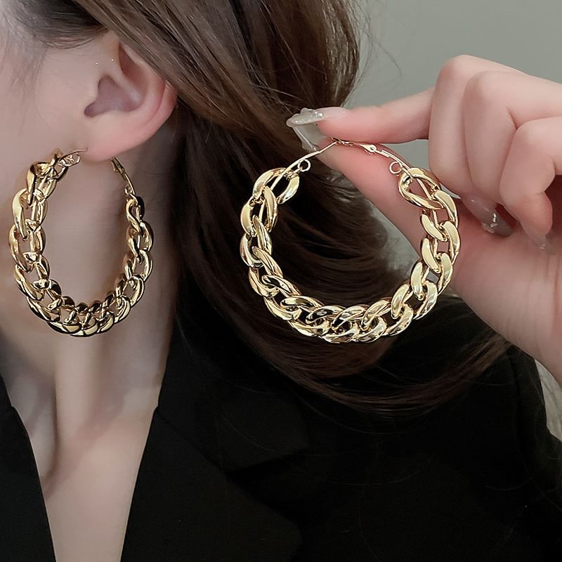 Chained Hoop Earring
