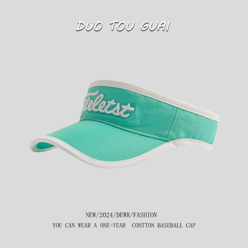Sun Trim Lettering Visor Embroidered Contrast