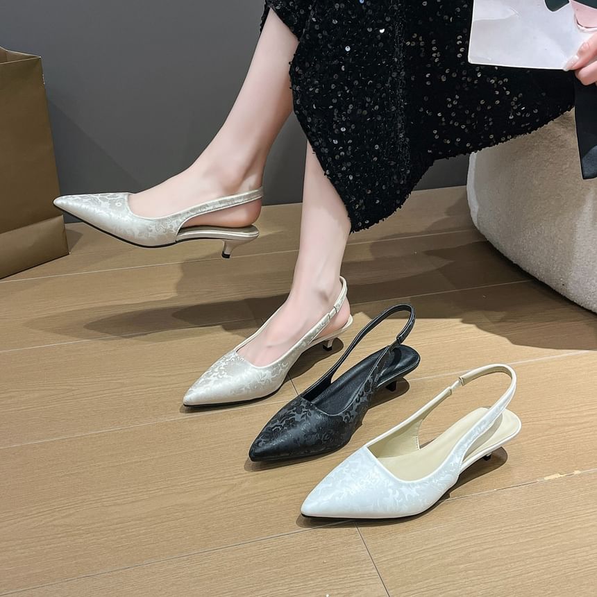 Sandals Pointed Heel Low Slingback