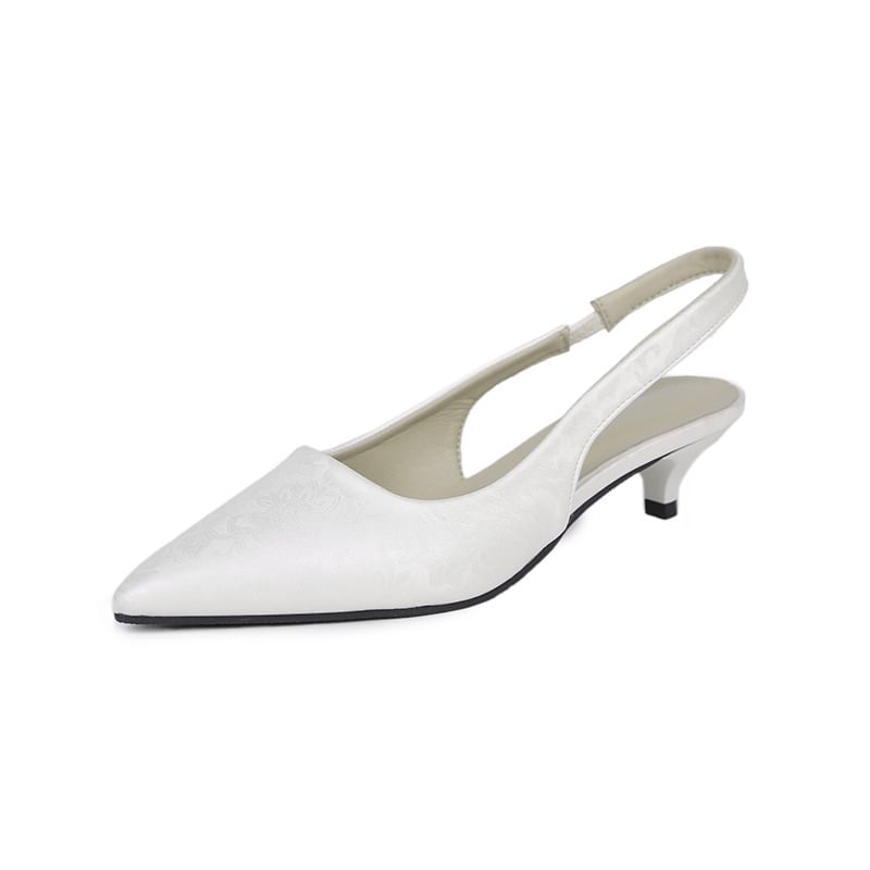 Sandals Pointed Heel Low Slingback
