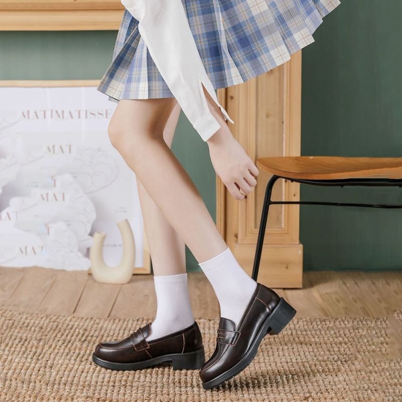 Sample Faux Leather Plain Loafers