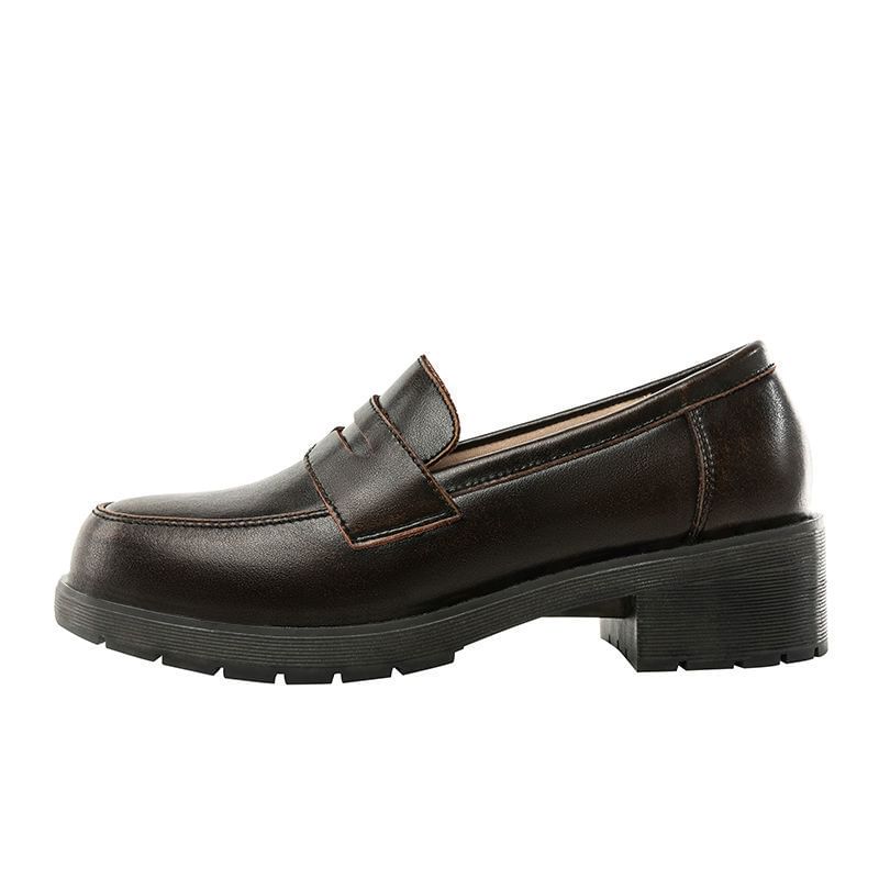 Sample Faux Leather Plain Loafers