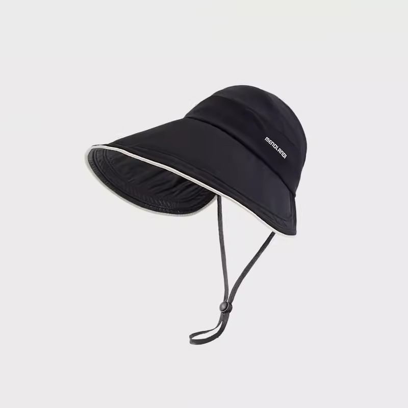 Lettering Open Hat Top Sun Embroidered