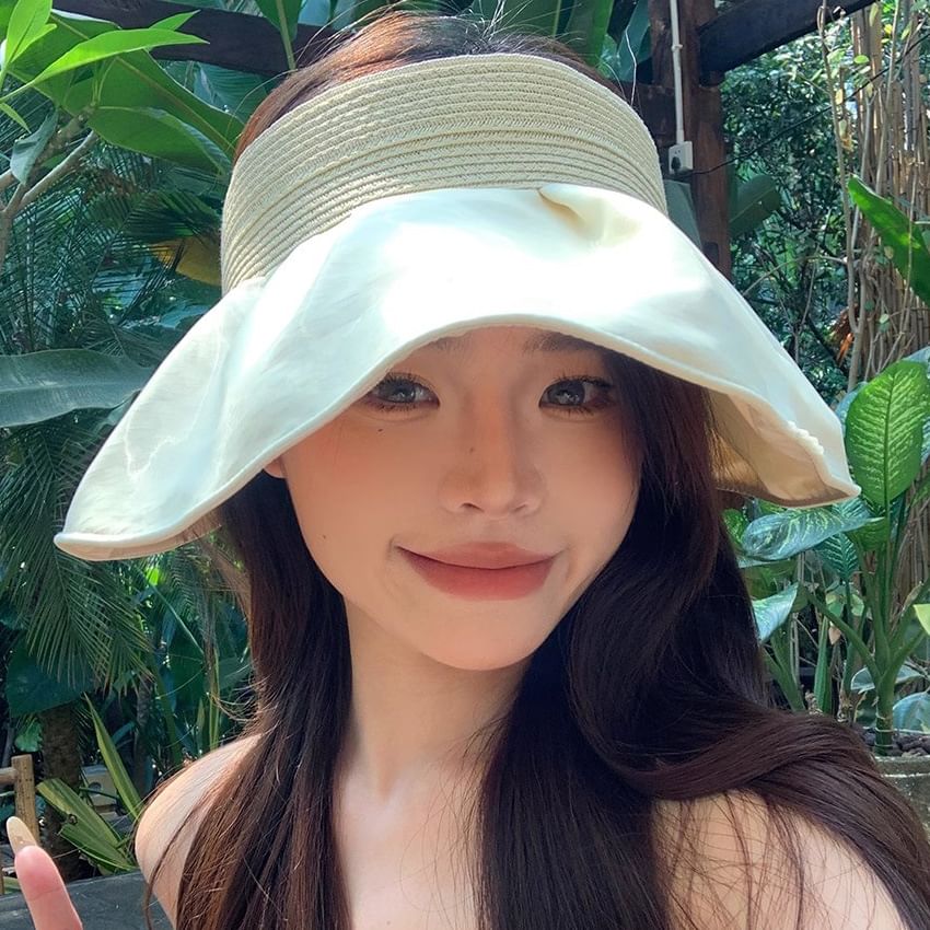 Sun Hat Straw Ruffle