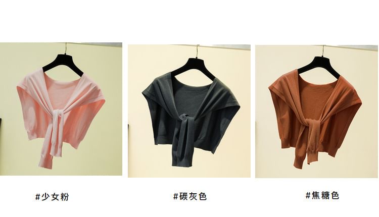 Knot Plain Knit Shawl