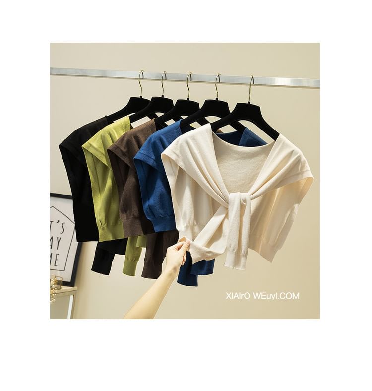 Knot Plain Knit Shawl