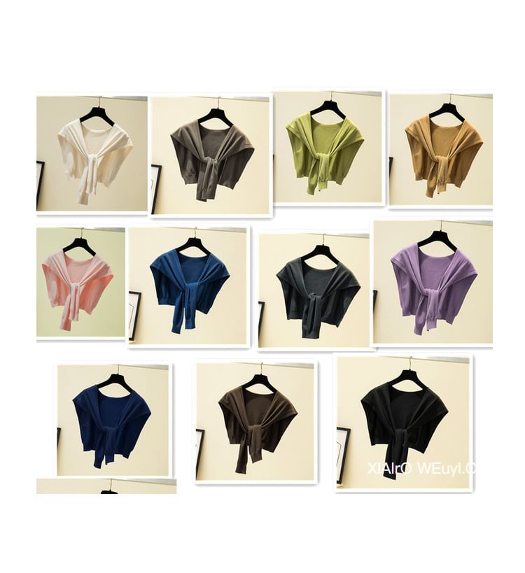 Knot Plain Knit Shawl