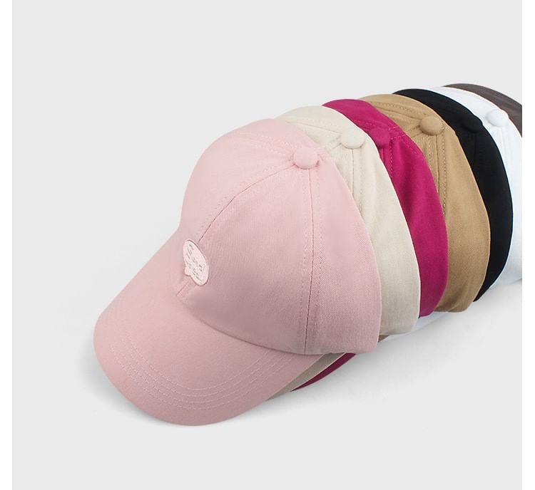 Lettering Cap Embroidered Open Top Baseball