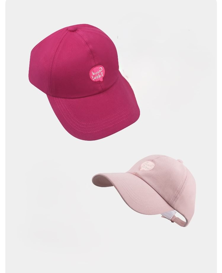 Lettering Cap Embroidered Open Top Baseball