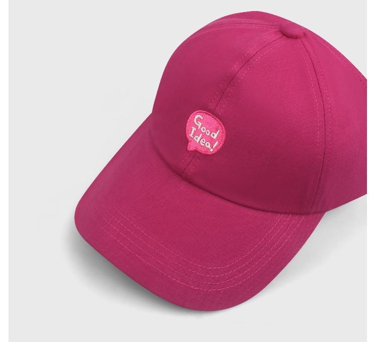 Lettering Cap Embroidered Open Top Baseball