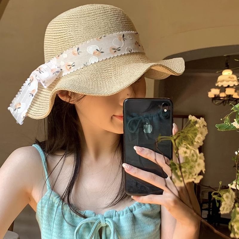 Sun Floral Straw Hat