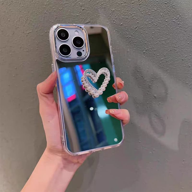 Mirrored Pearl Phone Case Faux